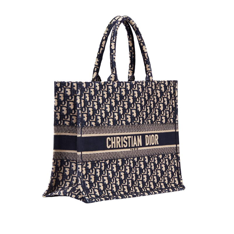 small blue dior oblique embroidered dior book tote
