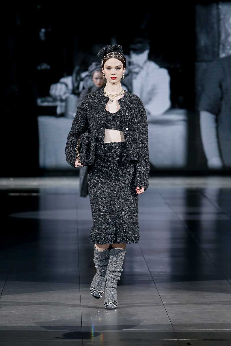 Dolce & Gabbana's comfy and luxurious knitwear. Fashion trends winter 2020 2021. The hottest knitwear trends - Photo courtesy of Dolce & Gabbana