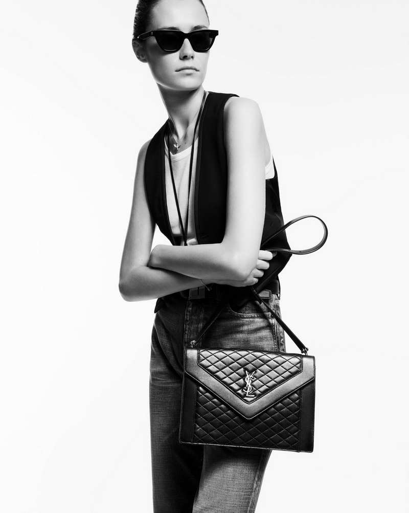 GABY SATCHEL MONOGRAM SAINT LAURENT IN BLACK QUILTED LAMBSKIN LEATHER HK$19100