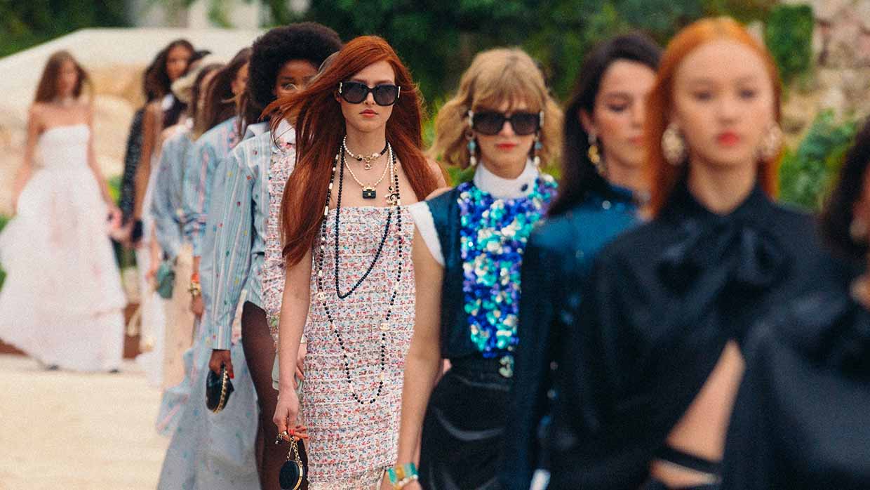 A model walks the runway during Chanel Cruise Collection 2022-23