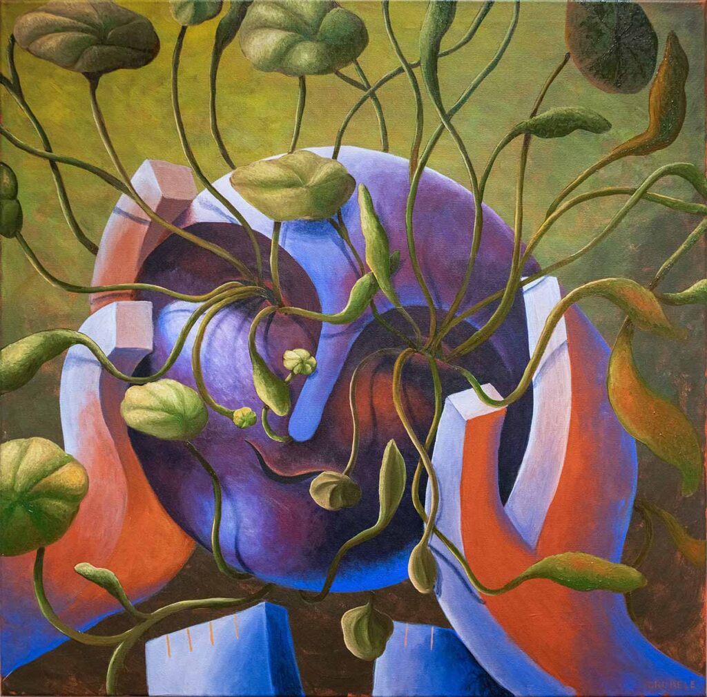 Gianluca Crudele Parallels 2022 Acrylic and oil on linen canvas 80 by 80 cm