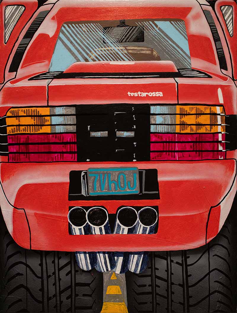 Royal Jarmon - Testarossa 2023 Acrylic on canvas 121.5 by 91.5 cm