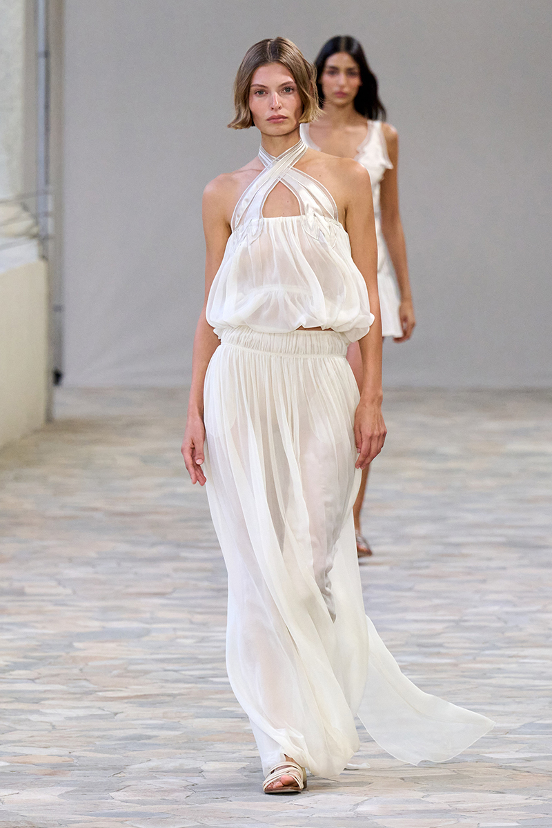 The long white skirt. Photo courtesy of Alberta Ferretti