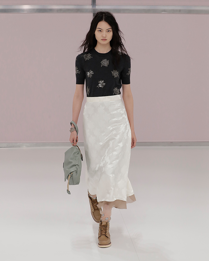 The long white skirt. Photo courtesy of Fendi