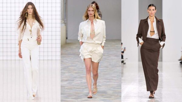 White Blouses Summer 2025. Photos courtesy of Chloé, Alberta Ferretti, Max Mara
