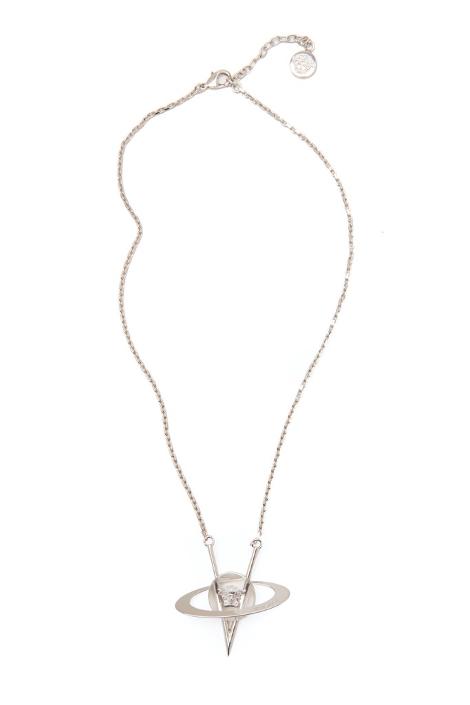 Silver Metal Necklace with Grey Resin Pendant HKD 2,900