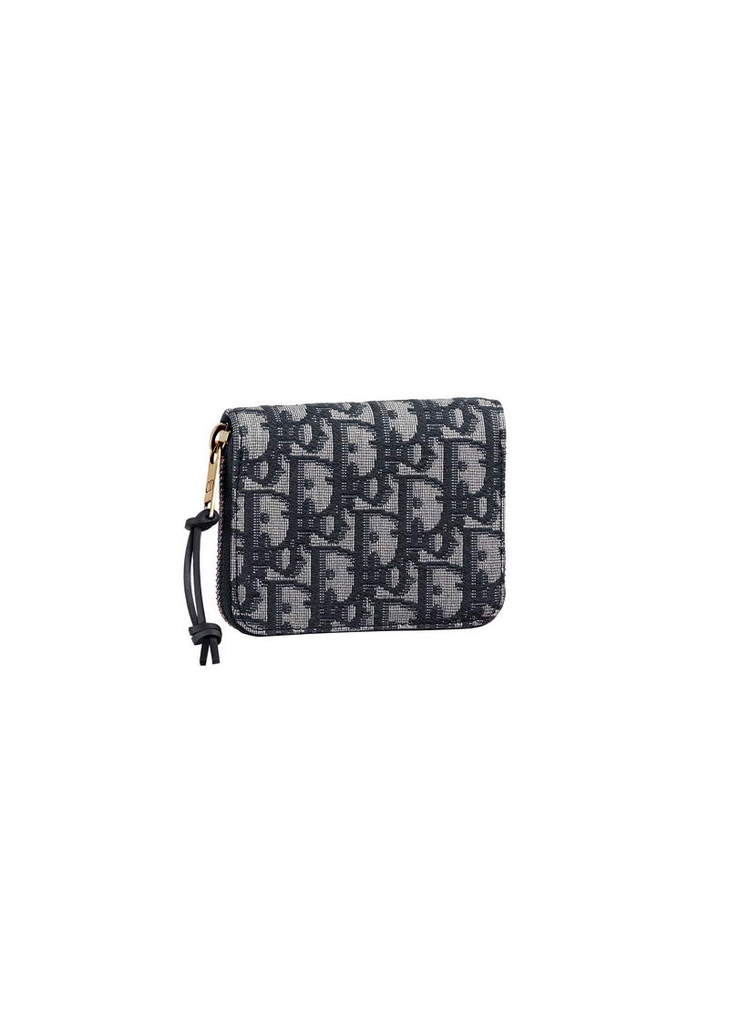 Zippy case holder in blue Dior Oblique jacquard canvas and cowhide leather details. - HK$3,800