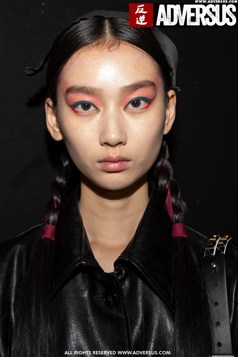 Two braids hair style. Antonio Marras SS 2020 Fashion Show. Hair: James Pecis