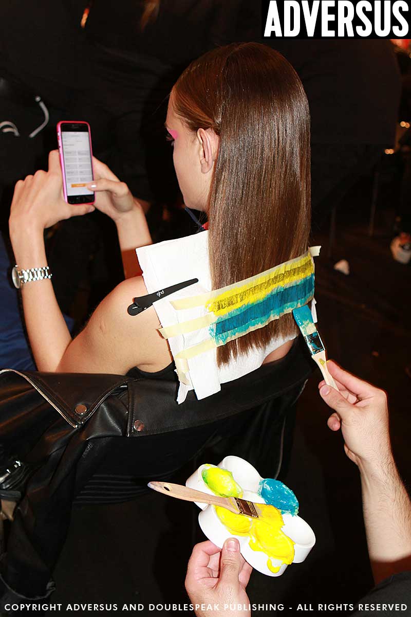 Hair trends 2018. Hand painted hair. Byblos SS 2018, hair: Adrian Clark. Ph. Mauro Pilotto
