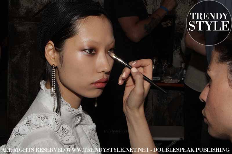 Backstage Dsquared2 Summer 2019 Show. Makeup trends summer 2019 - Photo Charlotte Mesman