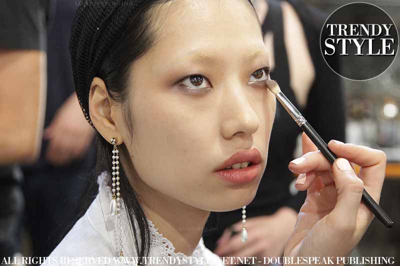 Backstage Dsquared2 Summer 2019 Show. Makeup trends summer 2019 - Photo Charlotte Mesman