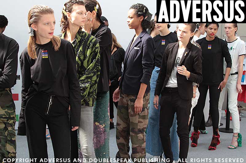 Wet hair looks at the MSGM Summer 2018 Milan Fashion Week - Hair James Pecis - Ph. Charlotte Mesman - Work in progress
