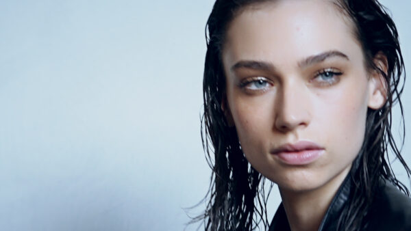 Lloyd Simmonds, chic and groomed eyebrows, bronze eyes for Les Copains