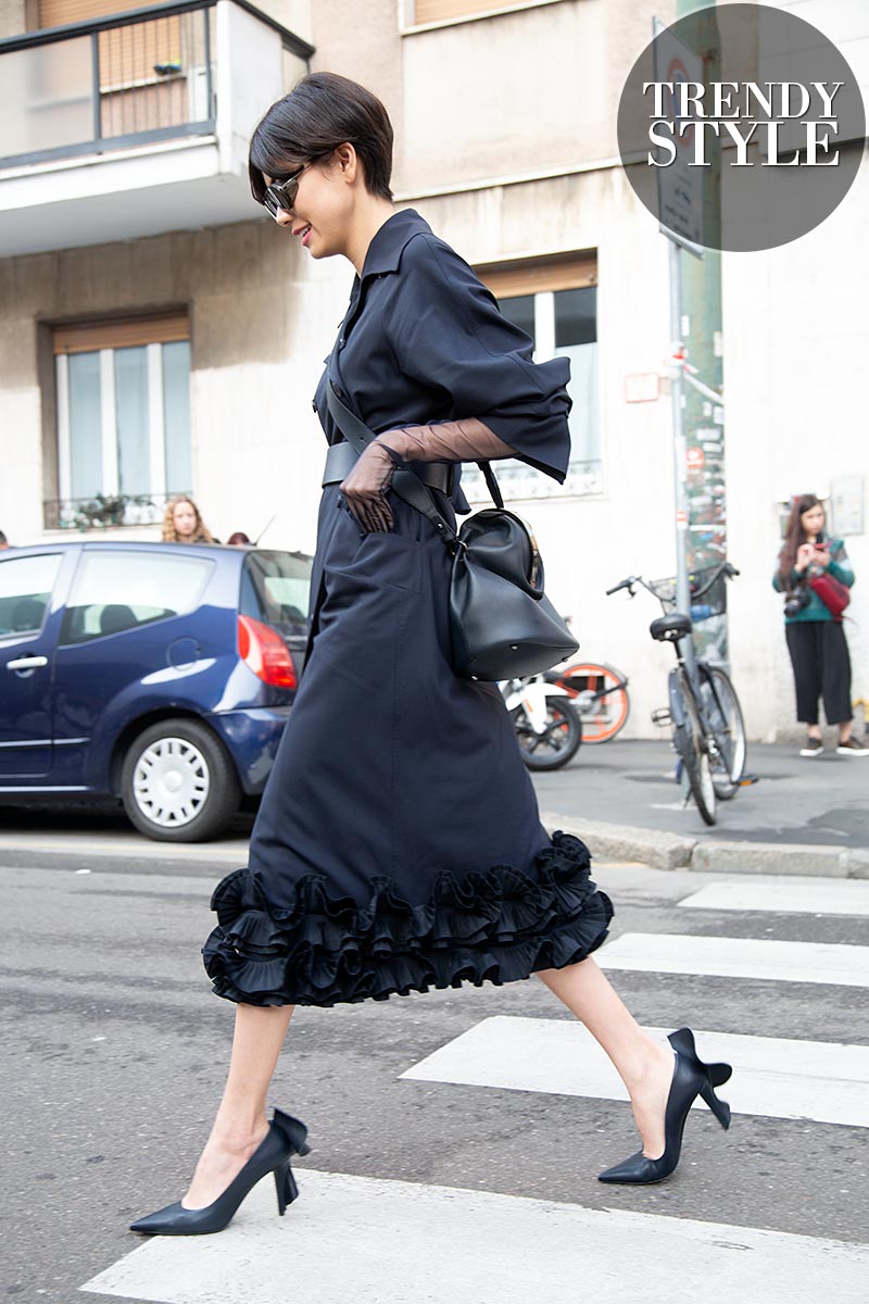 Street style at the Max Mara SS 2019 Fashion Show